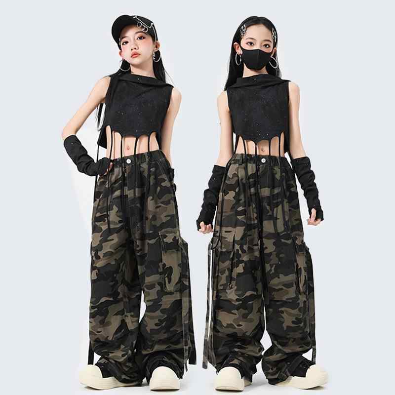 キッズ ダンスウェア ヒップホップ ジャズダンス 発表会 ステージ衣装 練習着 レッスン着 ストリート系 セットアップ 上下セット 男の子 女の子 ポリエステル