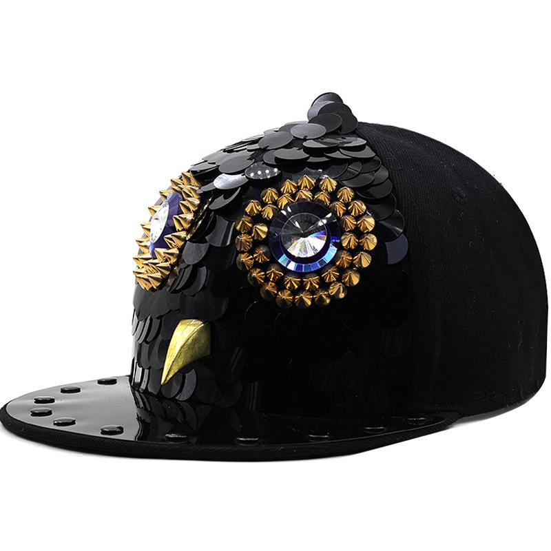 ベースボールキャップ メンズ フクロウ柄 平つば ヒップホップ ストリートダンス 通気性 日よけ UVカット スポーツ カジュアル ストリートファッション