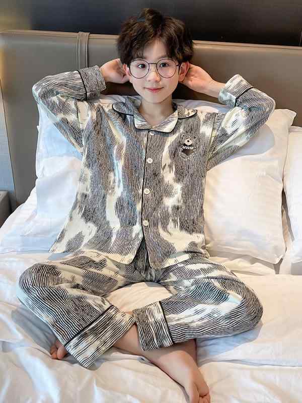 パジャマ キッズ 男の子 長袖 快適 着心地抜群 肌に優しい 綿素材 ルームウェア 部屋着 春秋 冷房対策 ジュニア 普段使い カジュアルスタイル