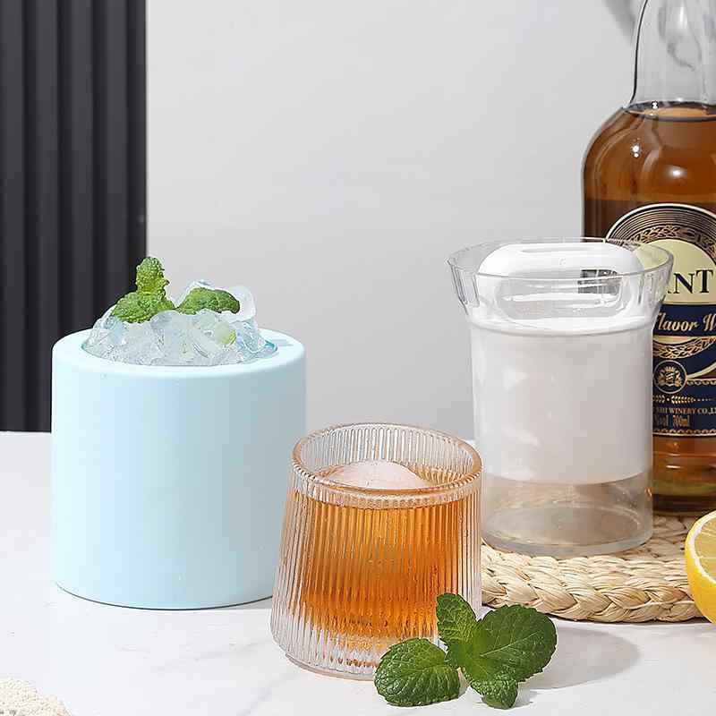 製氷皿 シリコン製 DIY ミニ 氷 アイスボール 貯氷ケース付き 取り出しやすい コンパクト AS素材 ピンク パープル ブルー モダン シンプル
