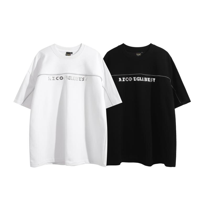 Tシャツ 男女兼用 ゆったり オーバーサイズ 綿100% 通気性抜群 半袖 カジュアル ストリートファッション 欧米風 港風 トレンド 春夏 普段着