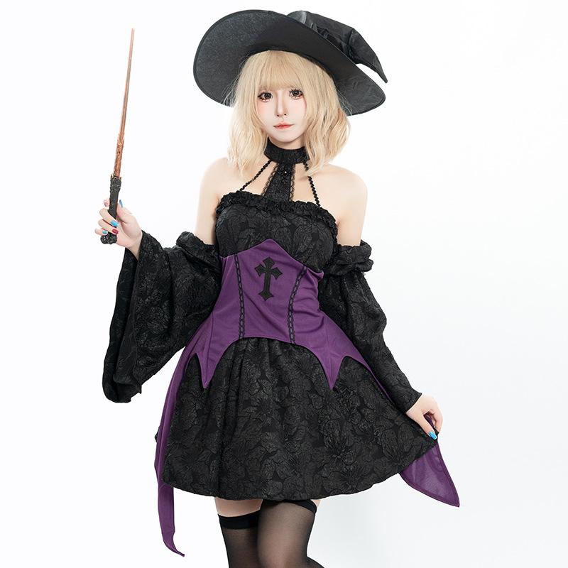コスチューム レディース ハロウィン 仮装 コスプレ 魔法使い 魔女 舞台 演出 発表会 衣装 魔法の杖 ステッキ 小道具 ファンタジー イベント