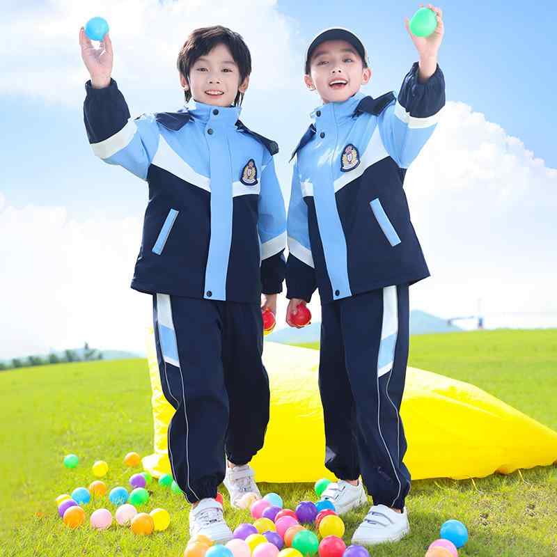制服 キッズ ジュニア 小学生 幼稚園 マウンテンパーカー ウインドブレーカー 3点セット 男女兼用 ユニセックス フード付き ジップアップ スクールスタイル 通学用 スポーツ カジュアル 配色 柔らかな肌触り ポリエステル 春秋冬 5,239円
