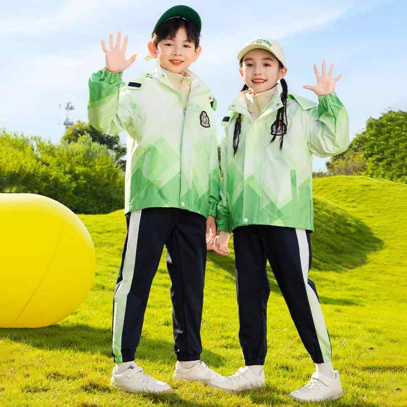 ジャージ 小学生 キッズ 男女兼用 男の子 女の子 秋冬 3点セット ウィンドブレーカー セットアップ 運動会 幼稚園 通学 スクールウェア チームウェア ジップアップ フードなし 切り替え