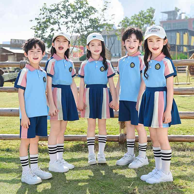 スクールユニフォーム キッズ ジュニア 男女兼用 小学生 幼稚園 通学 通園 運動着 スポーツウェア 野球ユニフォーム風 ジップアップ コットン 綿 オールシーズン おしゃれ 4点セット