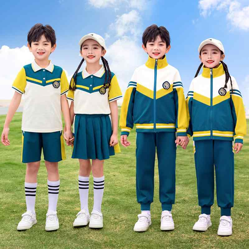 スクールウェア キッズ 小学生 幼稚園 男女兼用 春秋 学院風 カジュアル スポーツウェア ジャージ 上下セット 長袖 パンツ ジップアップ フードなし 柔らかい 綿混 3点セット