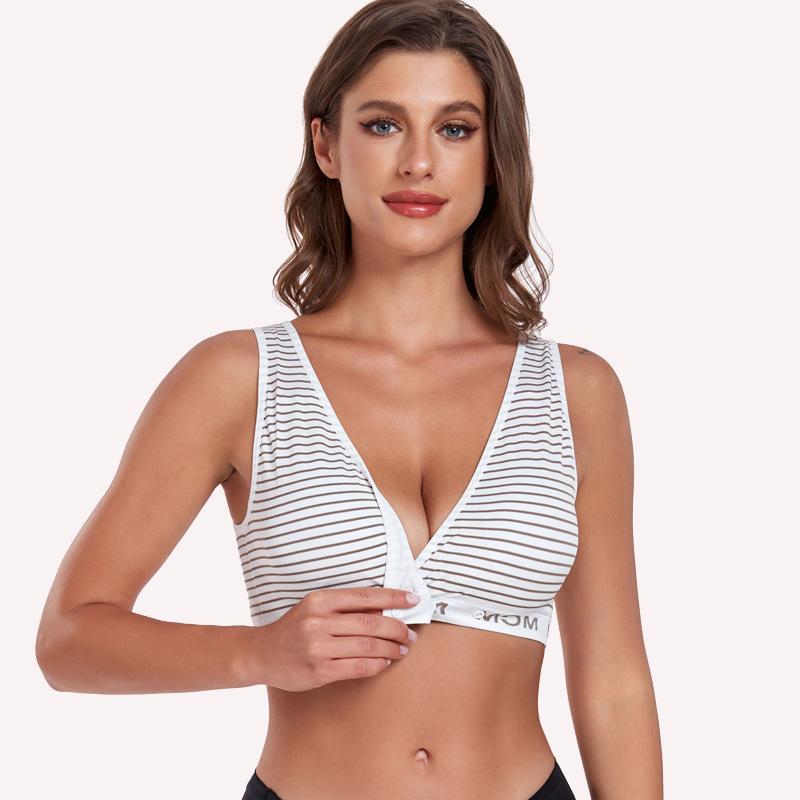 授乳ブラ マタニティ ノンワイヤー 前開き 快適 通気性 薄手 カップ付き パッド入り バイカラー ロゴデザイン 妊娠中 産後 全期間対応 ナイロン スパンデックス