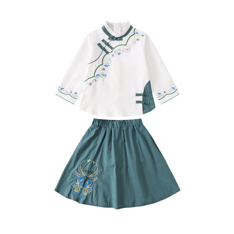 唐装 キッズ 男の子 女の子 発表会 舞台衣装 合唱服 漢服 中国レトロ 中華服 古代衣装 小学生 幼稚園児 やわらかい 綿混 春秋