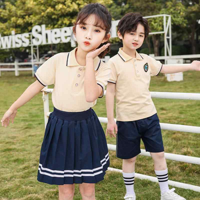 制服 キッズ 小学生 男女兼用 夏服 学院風 セットアップ 半袖 綿素材 柔らかな肌触り 幼稚園 小学校 卒業写真 発表会 イベント 衣装 上下セット