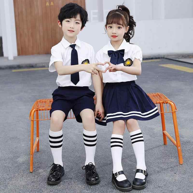 スクール制服 キッズ 男女兼用 幼稚園 小学生 学生服 夏服 セットアップ 英国風 スクールスタイル やわらか 綿混素材 フォーマル 卒業式 発表会 入学式 卒園式 卒業写真 服装 ツーピース 半袖