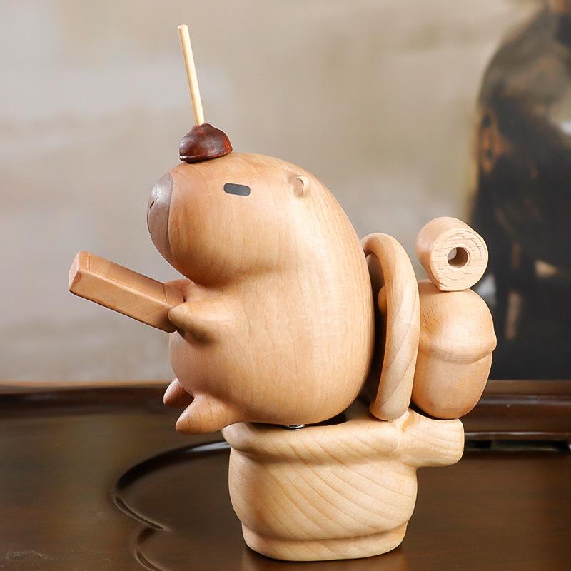 楽天市場】木彫り置物 座るカピバラ ブナ ウォールナット 木製