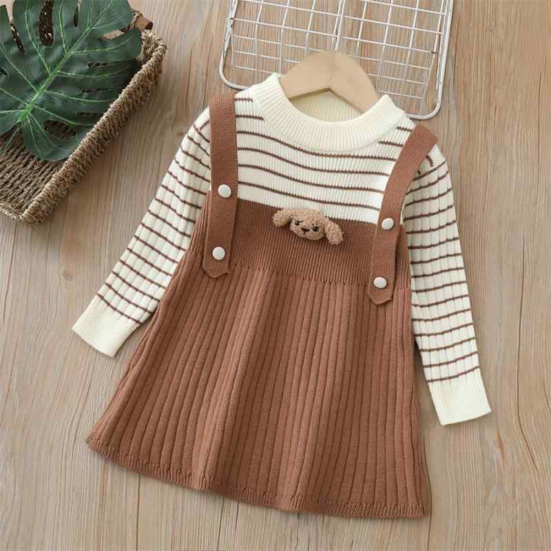 ワンピース キッズ 女の子 子供服 ニット セーター 長袖 プルオーバー 柔らかい肌触り 裏起毛 アクリル混紡 漢服 チャイナドレス風 クルーネック かわいい 切り替え 秋冬 普段着 通園 通学 カジュアル