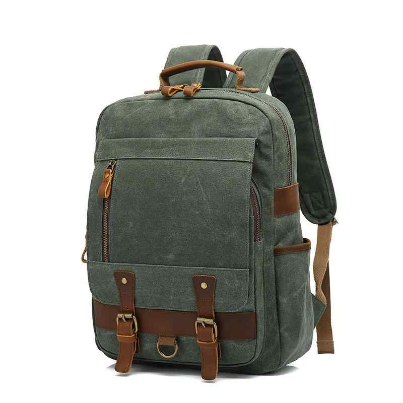 リュックサック メンズ レディース 撥水 負担軽減 大容量 20L 35L 12インチPC対応 ワックスキャンバス 帆布 本革 牛革 レトロ ヴィンテージ 欧米風 通学 通勤 旅行 アウトドア カジュアル 多色展開 5,683円