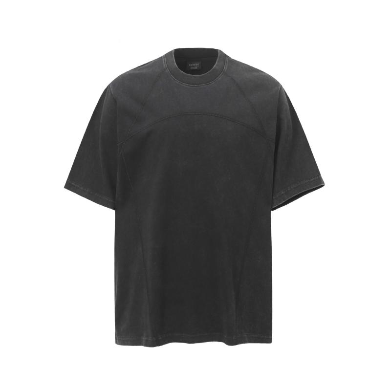 Tシャツ メンズ レディース 半袖 クルーネック 綿100% ゆったり オーバーサイズ アメリカンレトロ ウォッシュ加工 ヴィンテージ風 配色ステッチ ロゴプリント ストリートファッション 夏 カジュアル 普段着 ブラック カーキ アッシュグリーン