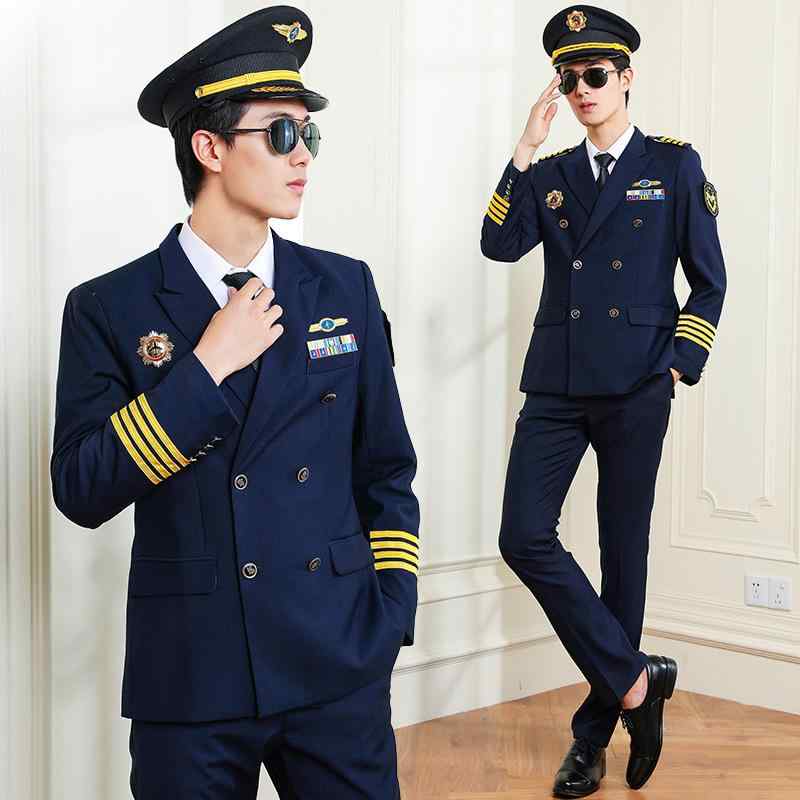 スーツ メンズ パイロット 航空 機長 制服 セット ダブル ジャケット パンツ 司会 ステージ 演出 舞台 衣装 コスプレ 警備 礼服 ビジネス フォーマル 春秋｜モズラボ 10,094円