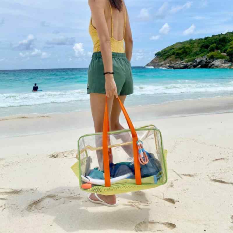 トートバッグ 大容量 クリア PVC素材 防水 韓国 インスタ映え 旅行 ビーチ リゾート レジャー マリンスポーツ 多用途 整理 収納 カラフル 多色展開 ジェリーバッグ