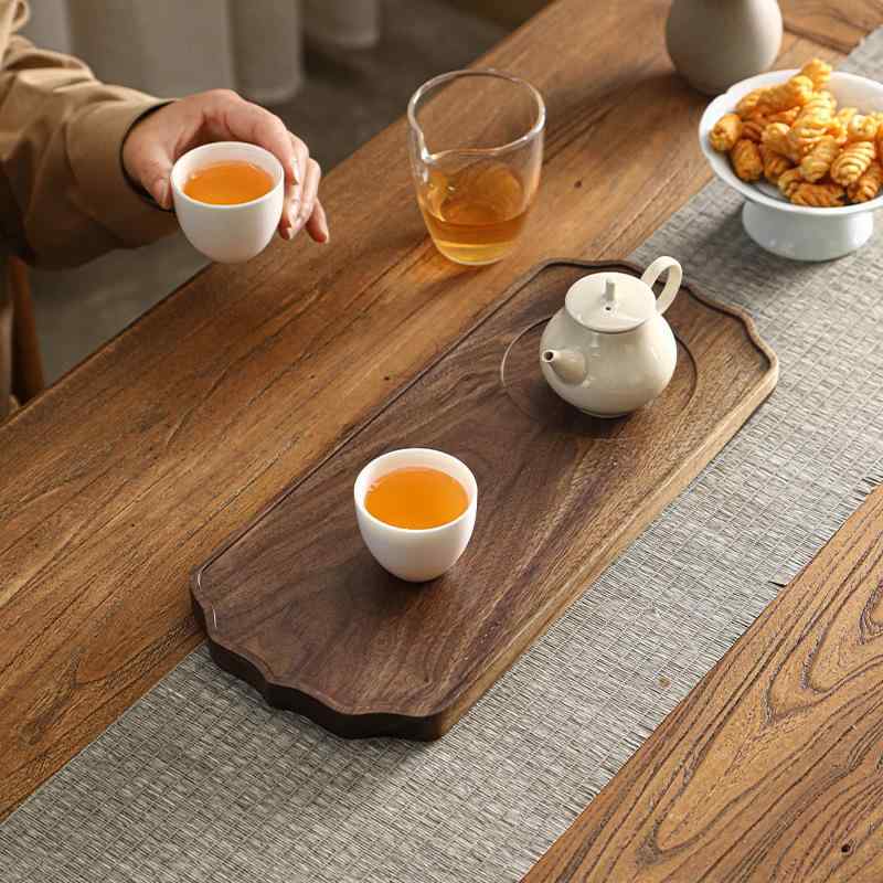 トレイ 北米産ウォールナット無垢材 スクエア 乾式茶盤 功夫茶盤 茶道 茶菓子皿 家庭用 和モダン ディスプレイ 小物置き 玄関トレイ おしゃれ