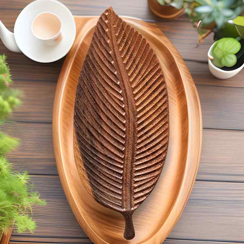 茶盤 無垢材 南米ウォールナット 天然木 リーフ型 不定形 家庭用 乾泡茶道 茶器 カップトレイ 菓子皿 デザートプレート 卓上収納 和モダン 北欧風 おしゃれ