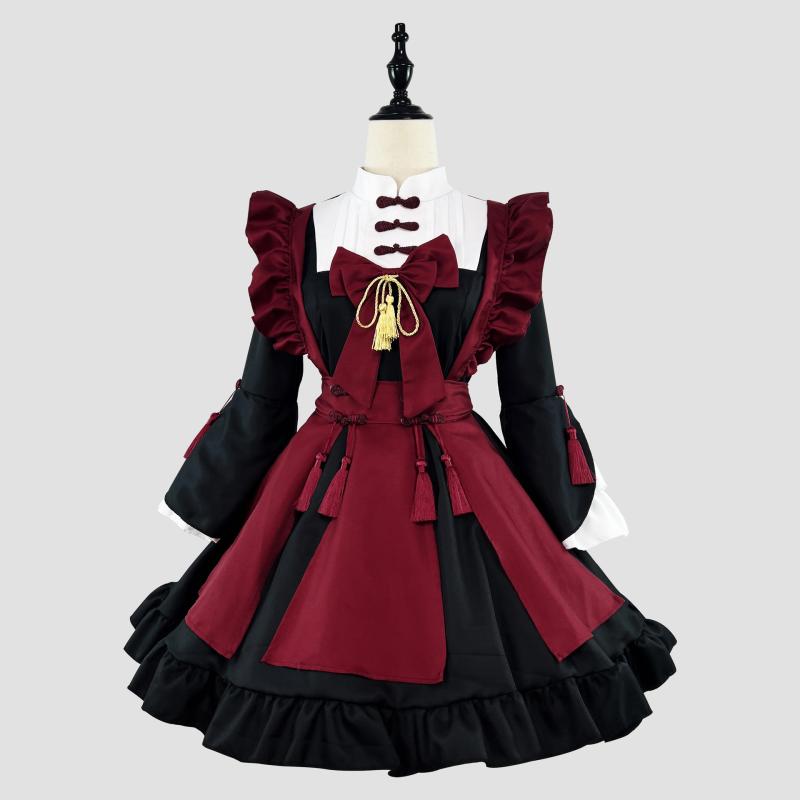 メイド服 レディース 中国風 ロリータ コスプレ衣装 仮装 イベント アニメ キャラクター 撮影 清楚 甘い かわいい ゆったり 大きいサイズ 春 ポリエステル