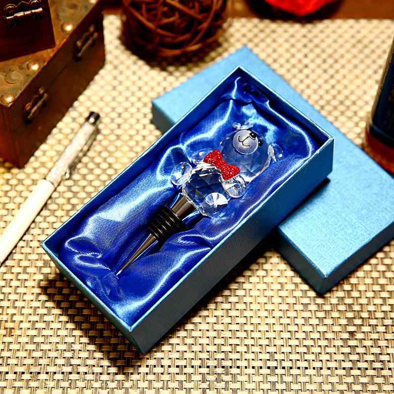 ワインストッパー スワン ベア かわいい クリスタル製 高級感 おしゃれな ワイン栓 ボトルストッパー ギフト プレゼント 誕生日 結婚祝い 記念日 ホームパーティー イベント 贈答品 雑貨