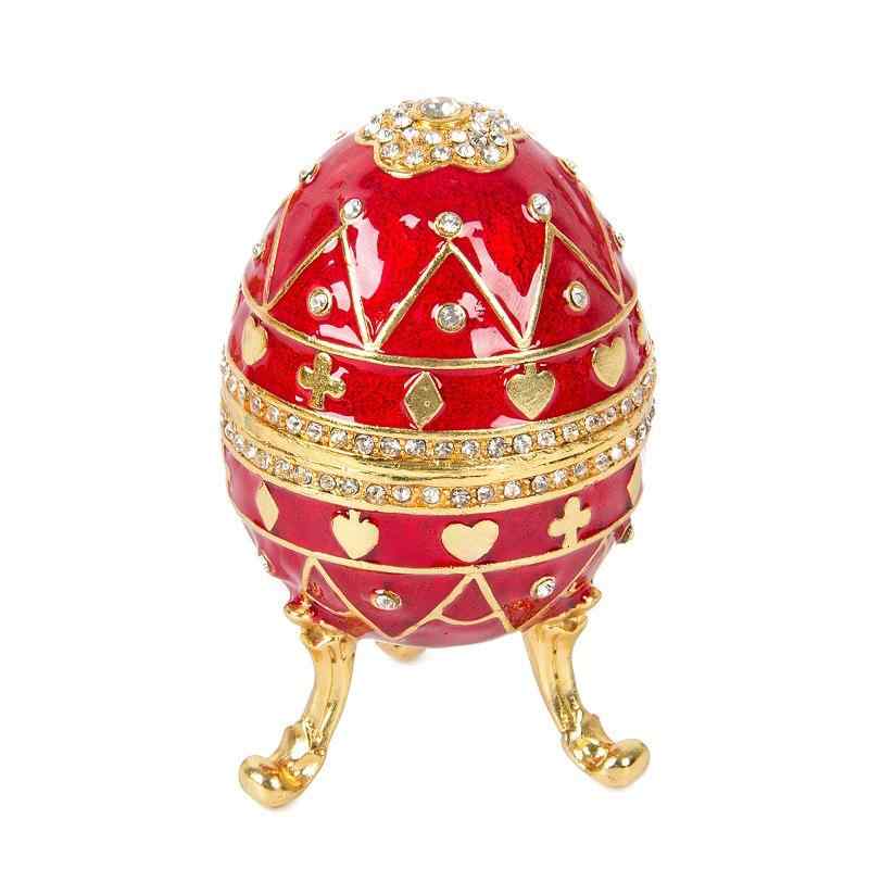 ジュエリーボックス ファベルジェ ロシア風 エナメル彩 エッグ型 クラシック 合金製 高級感 アクセサリー収納 小物入れ おしゃれ 置物 インテリア ギフト プレゼント