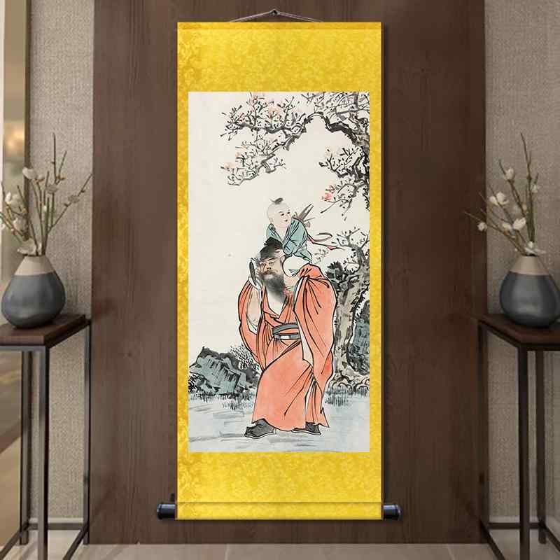 楽天市場】掛け軸 新中華風 モダン 古典 家和万事興 山水画 シルク 手