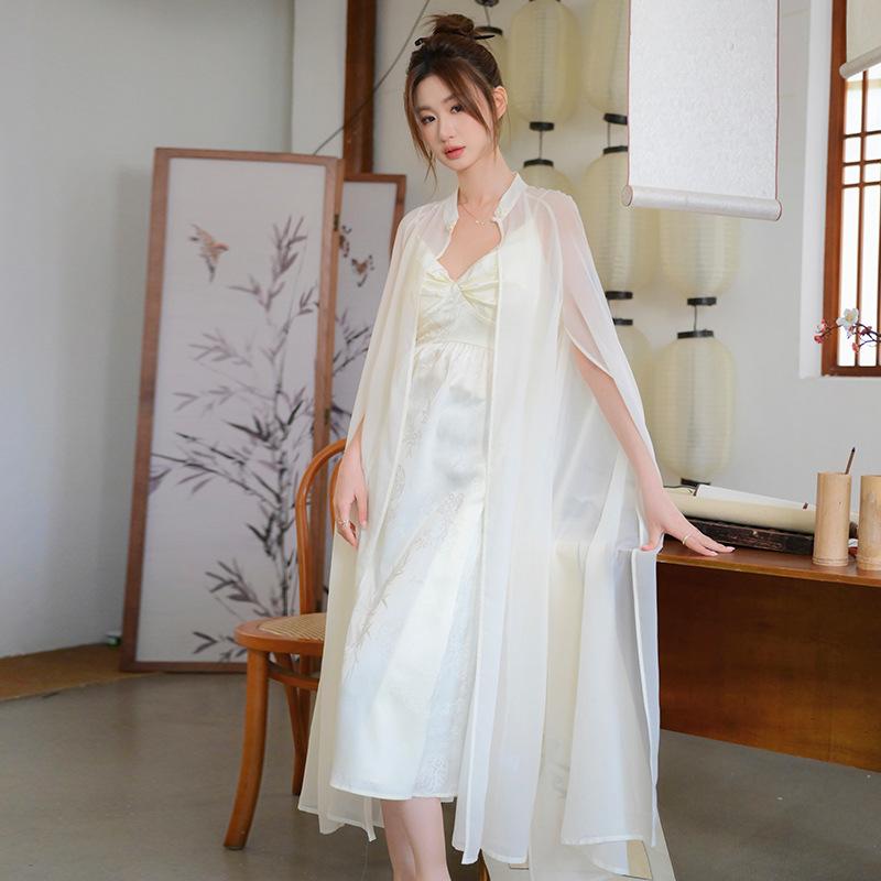 お部屋お召しもの レディース 春夏 新中式 瀬戸もの風 繻子原料品 衣装 キャミソール衣装 2点仕掛ける 胸パッド付き添い人 お部屋着 ポリエステル アプリコットカラー 伸び伸びする 好いたらしい