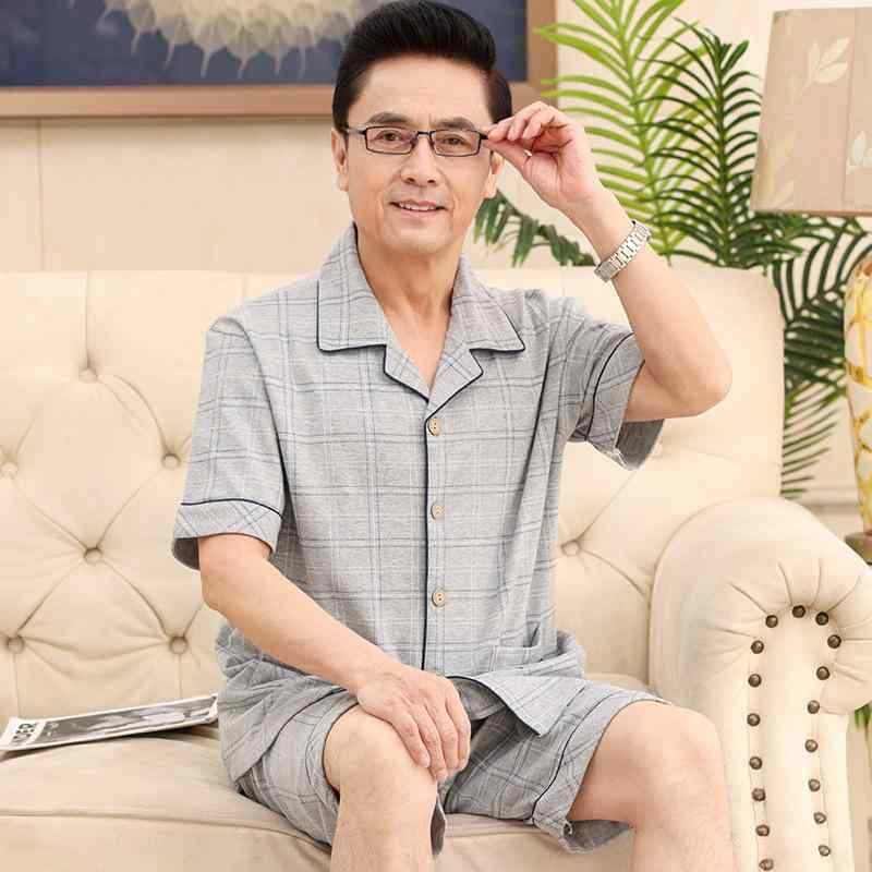 パジャマ メンズ 春夏 半袖 薄手 綿100% シニア向け 大きいサイズ 前開き 襟付き 通気性 快適 ルームウェア 部屋着 上下セット ショートパンツ