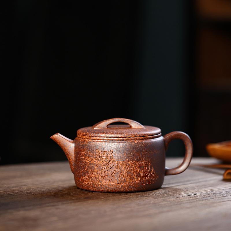 茶壺 急須 紫砂 漢瓦壺 手作り 茶器 瀬戸もの 骨董風 功夫茶具 150ml 先ずもって品 中国茶 ティーポット