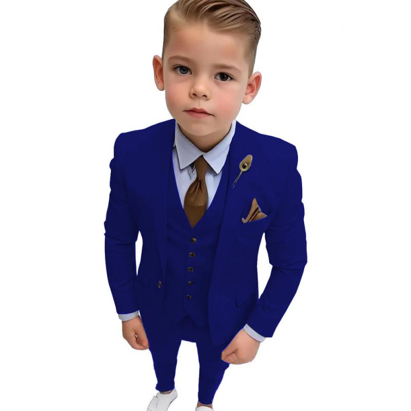 スーツ キッズ 男の子 スリーピース ジャケット ベスト スラックス 3点セット ピアノ発表会 結婚式 卒業式 入学式 卒園式 七五三 演奏会 コンクール フォーマル セレモニー 舞台衣装 フラワーボーイ リングボーイ ポリエステル素材 丈夫 シワになり