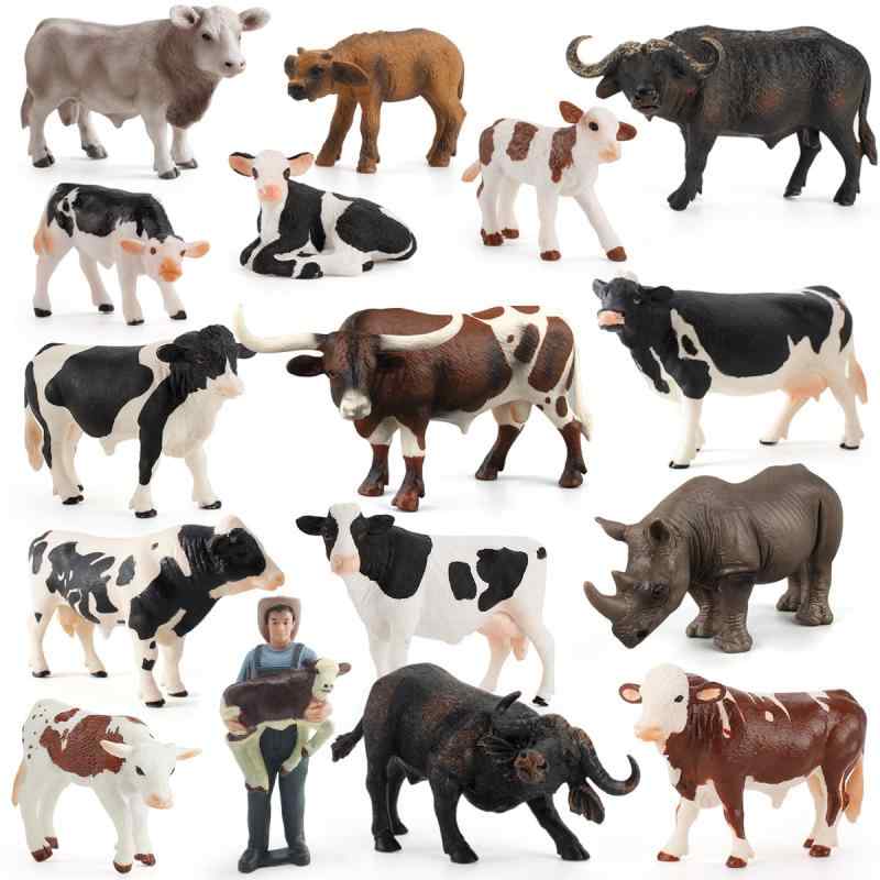動物 フィギュア キッズ 子供 リアル 精巧 牧場動物 乳牛 ホルスタイン 水牛 子牛 知育玩具 早期教育 置物 インテリア PVC製