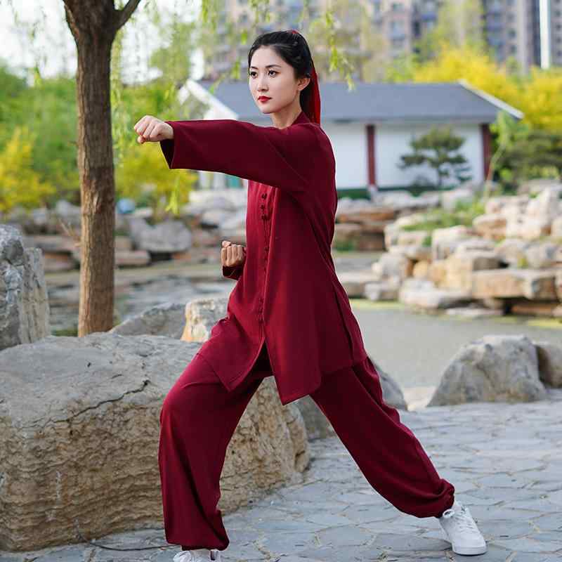 太極服 男女兼用 武術服 太極拳 演武用 読み合わせる着 読み合わせる着 綿混素材 ゆったり 好いたらしい 通気性 伸縮性 春夏秋 セットアップ 中国風 レトロ 無地