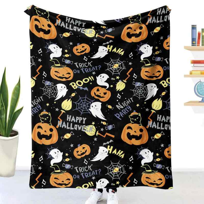 ブランケット 3Dプリント 厚手二重 フランネル 冷房対策 ハロウィン柄 かわいい ポリエステル やわらか ひざ掛け ソファーカバー ベッドスロー オールシーズン対応
