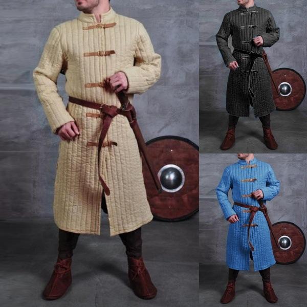 コート メンズ 厚手 秋冬 中世風 レトロ スチームパンク コスプレ 衣装 ジャケット ハロウィーン ユニフォーム ダブルボタン スタンドカラー 無地 綿混 ベルトレス ゆったり 舞台 仮装 イベント
