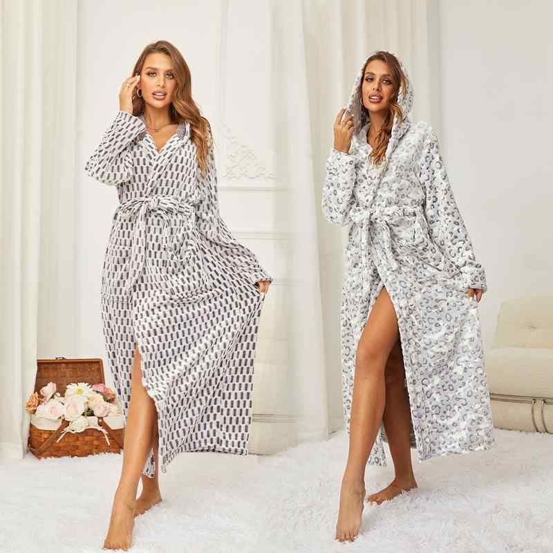 ローブ メンズ レディース 男女兼用 カップル ペア フランネル 厚手 保温 暖か フード付き ロング丈 大きいサイズ ゆったり ルームウェア 部屋着 バスローブ パジャマ 寝巻き 入浴後 快適 秋冬