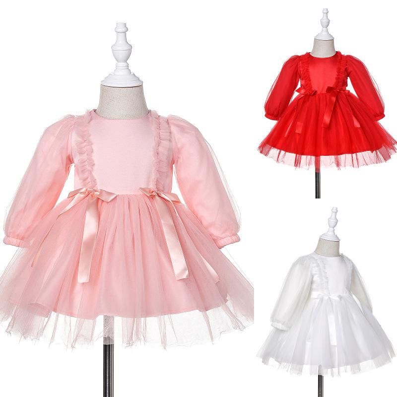 ワンピース ベビー 女の子 プリンセス セレモニードレス お宮参り 洗礼式 長袖 レース ティアード 綿素材 かわいい フォーマル 乳幼児 オールシーズン 4,344円