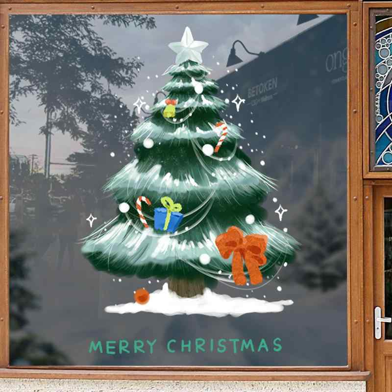 窓用ステッカー 静電タイプ 貼って剥がせる 糊残りなし クリスマスツリー 緑色 かわいい PVC素材 窓 ガラスドア デコレーション 雰囲気作り イベント装飾 リビング 寝室 玄関 店舗 繰り返し使える