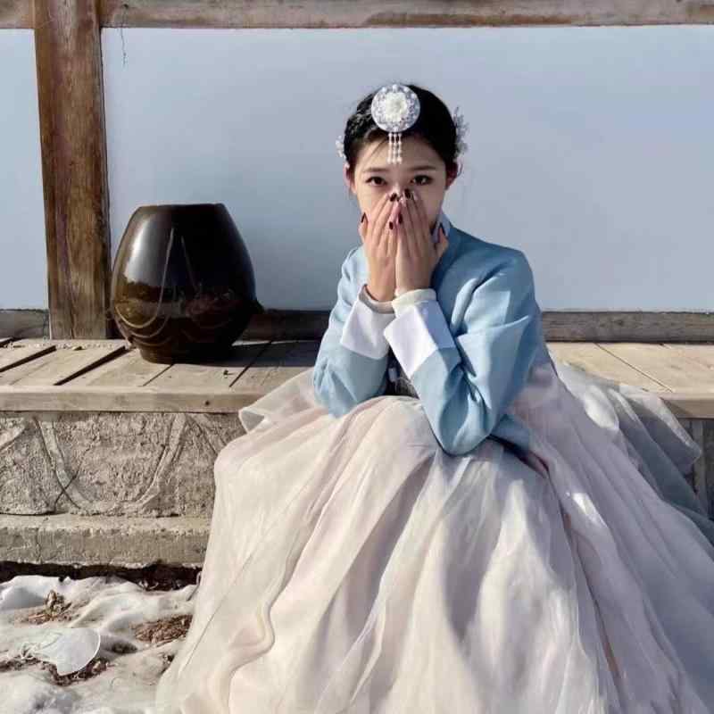 民族衣装 レディース プリンセス風 朝鮮族 韓服 ドレス かわいい 韓国舞踊 ダンス 発表会 舞台衣装 イベント 撮影 コスチューム 春夏 ポリエステル ブルー ピンク ホワイト S M L サイズ対応