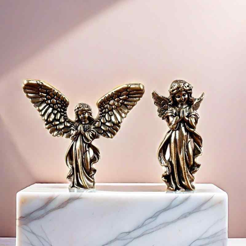 楽天市場】天使の置物 ゴールドスモール エンジェル アンティーク