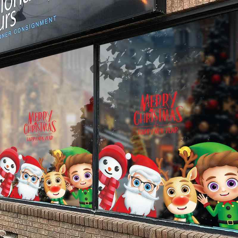 窓飾り 静電シール のり不要 貼り直し可能 クリスマス サンタクロース トナカイ 雪だるま ガラス 窓 デコレーション 店舗 リビング 玄関 インテリア おしゃれ 4,618円