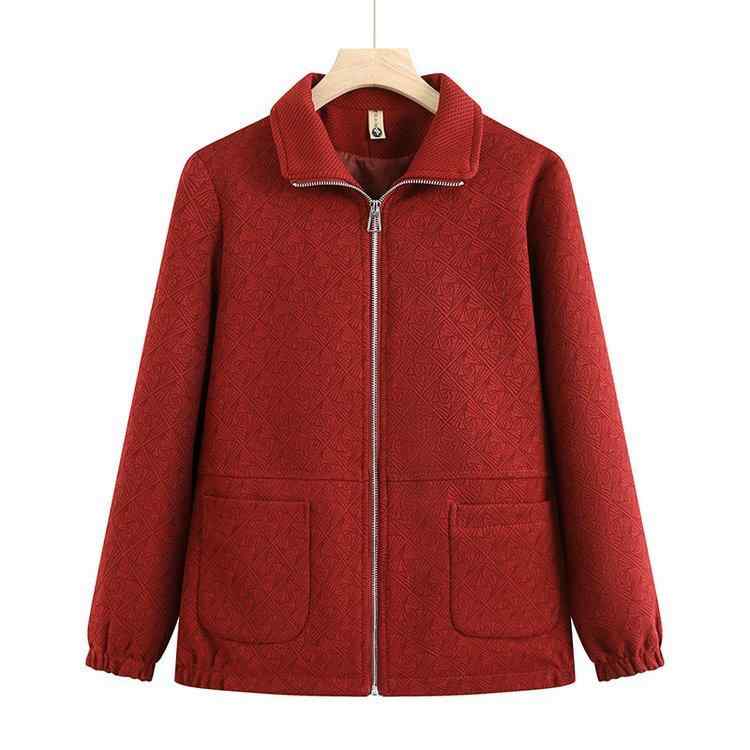 ジャケット レディース 60代 70代 ミセス ママ服 春秋 アウター ジップアップジャケット ファスナーブルゾン 襟付き ポケット付き カジュアル 上品 きれいめ 通勤 コットンポリエステル混紡