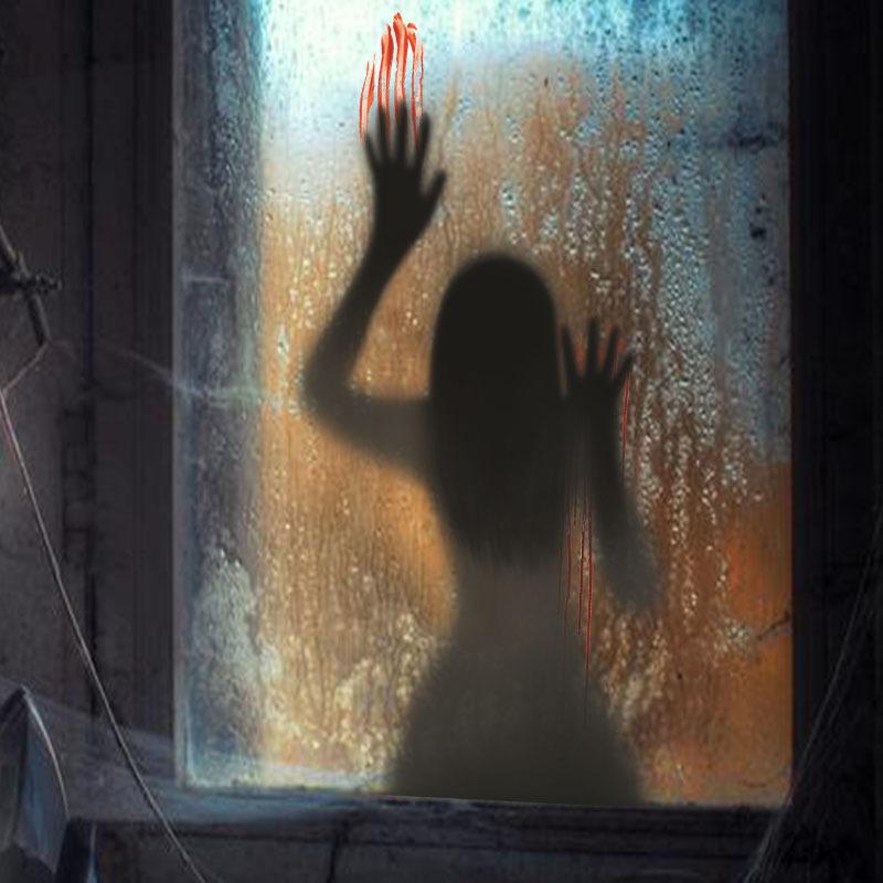 ウォールステッカー ハロウィン ホラー 恐怖 女幽霊 幽霊の手 窓壁兼用 PVC素材 貼り付け簡単 剥がせる イベント パーティー 装飾 デコレーション シール