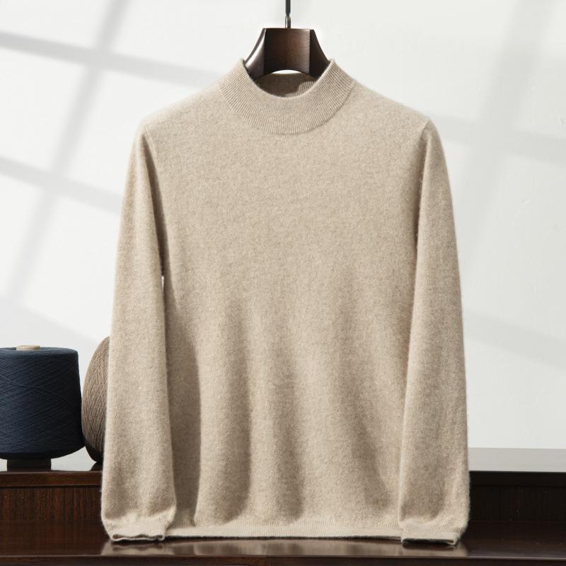 カシミヤセーター メンズ 保温 防寒 あったか 厚手 ゆったり リラックスフィット 体型カバー モックネック 長袖 カジュアル 普段使い インナー レイヤード 秋冬|モズラボ