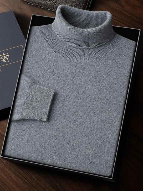 ニット メンズ 秋冬 カシミヤブレンド ゆったり オーバーサイズ 折り返しハイネック セーター 長袖 無地 シンプル プルオーバー 大きいサイズ ビジネスカジュアル 通勤 インナー トップス|モズラボ