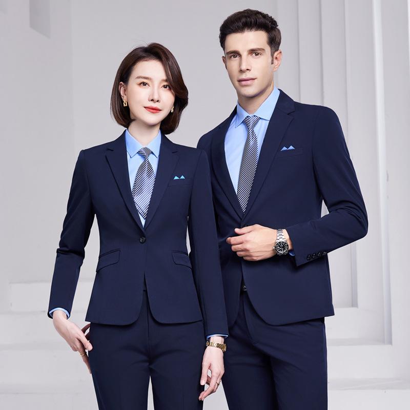 スーツ 男女兼用 ストレッチ 高級感 セットアップ ビジネス フォーマル オフィス 制服 事務服 営業 教員 カーディーラー 不動産 物件管理 スリムフィット テーラードジャケット パンツ オールシーズン 通勤|モズラボ