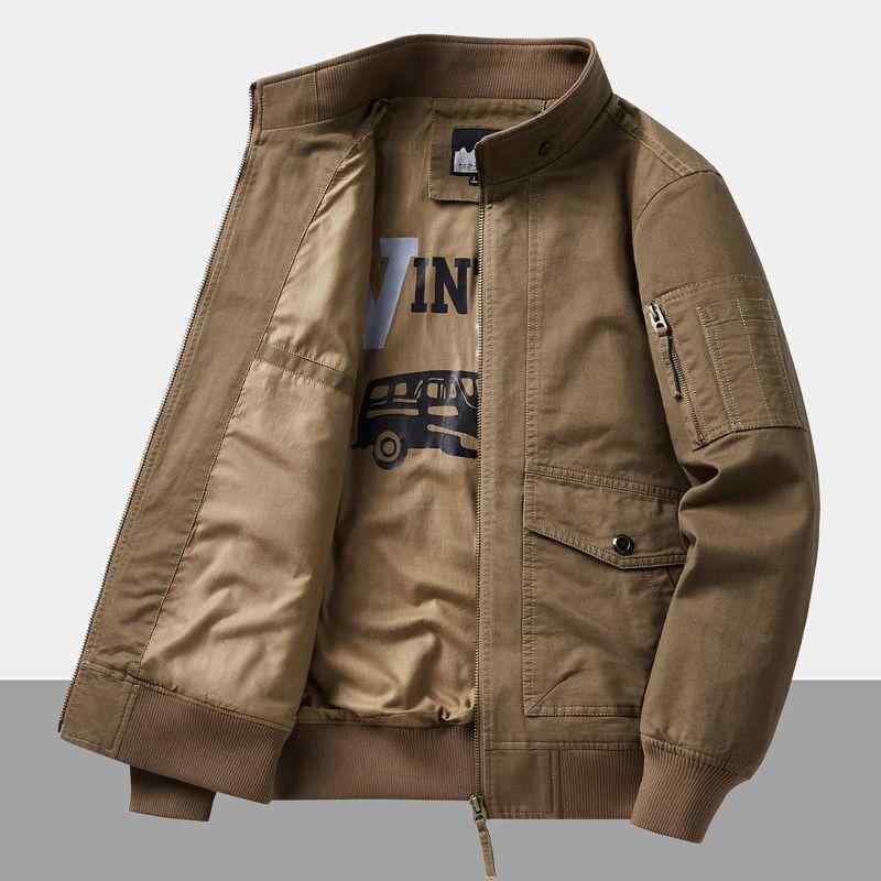 ジャケット メンズ 春秋 耐久性 耐摩耗 ウォッシュコットン 綿100% ゆったり 大きいサイズ スタンドカラー 無骨 カジュアル ジップアップ ブルゾン アウター 長袖｜モズラボ