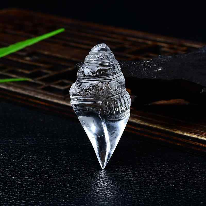 アクセサリー メンズ レディース 男女兼用 ブラジル産 天然ホワイトクリスタル パワーストーン ホラ貝 原石彫刻 縁起物 開運 お守り バッグチャーム カーチャーム ペンダント トップ