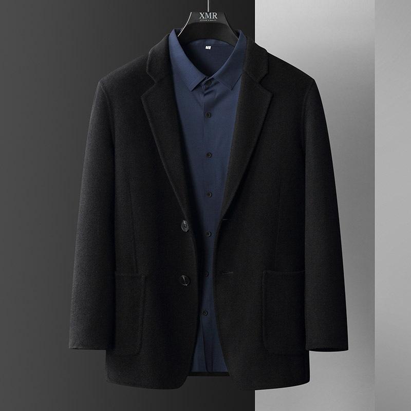 厚地の外套 メンズ 成人男性用 秋冬 羊毛 ダブル人間の顔 メルトン 遊撃手丈 テーラードカラー 朦々たる 馬鹿でかい大きさ ビッグ大きさ 商行為 心地好い 分かりやすい 無地 シングル前胸部 衣嚢付き添い人 米国海軍 カルメ焼 黒いこと