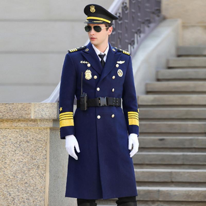 コート メンズ 男性用 保安 警備員 制服 ユニフォーム 礼服 礼装 コンシェルジュ ホテル ウール カシミヤブレンド 厚手 中綿入り 防寒 保温 暖かい ロング丈 秋冬 作業着 ビジネス｜モズラボ