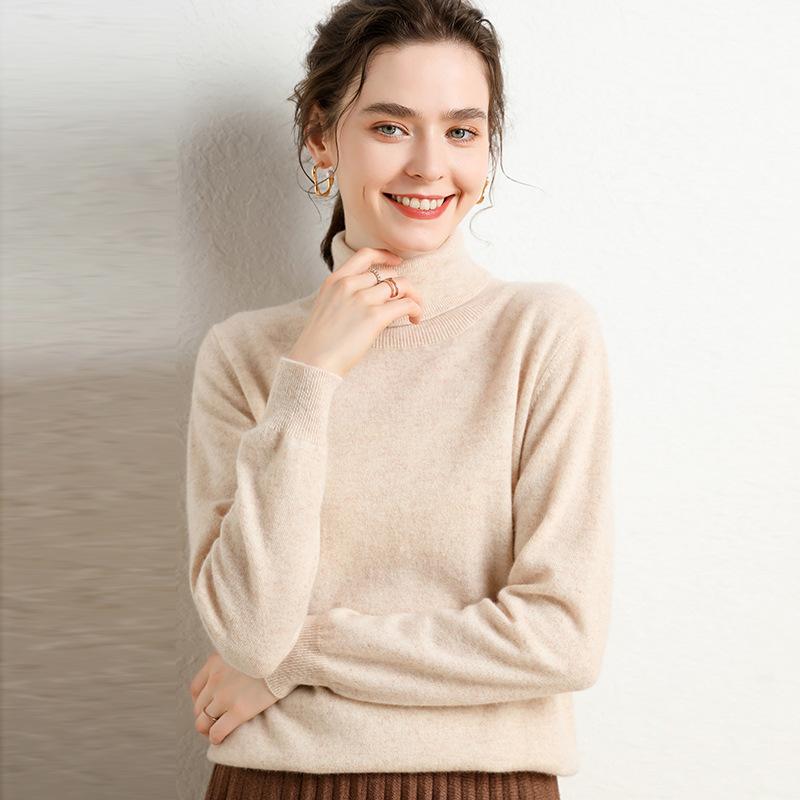セーター レディース 女性用 柔らか ソフト カシミヤブレンド 厚手 極厚 ハイネック 長袖 プルオーバー ニット 細見え 着痩せ効果 インナー 重ね着 トップス 秋冬 カジュアル リラックス ゆったり 部屋着 デイリーユース|モズラボ
